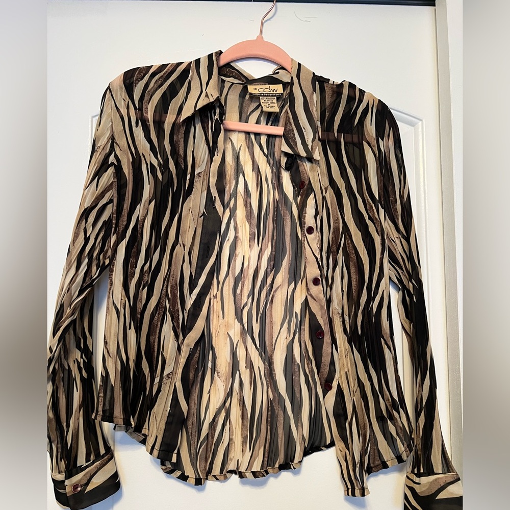 Vintage animal print button down